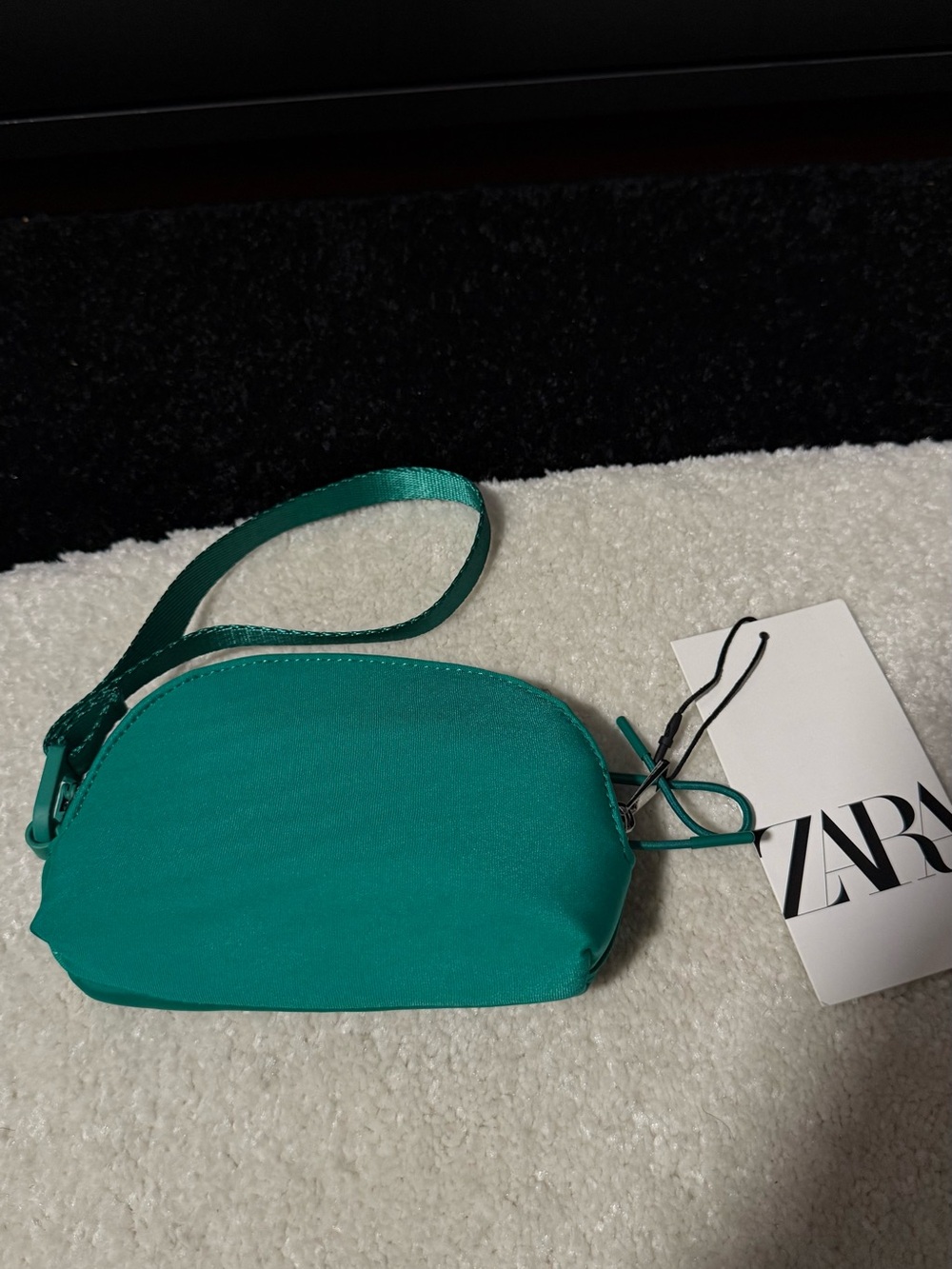 ZARA Teal Satin Wristlet Clutch